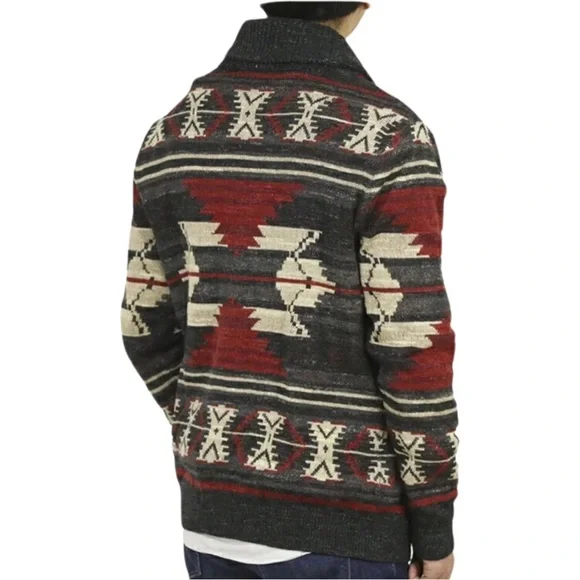 Polo by Ralph Lauren Shawl Collar Cardigan Native Navajo Print - Picture 5 of 9